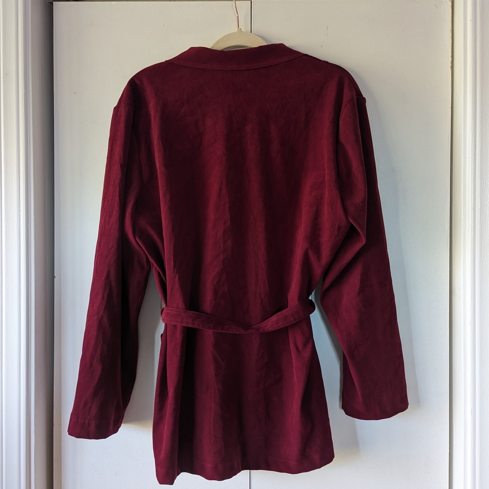 Vintage Deep Red Belted Jacket - image 3